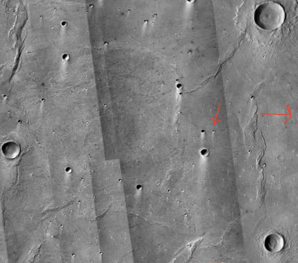 Three Crater triangle around Calliban's Dome Crater